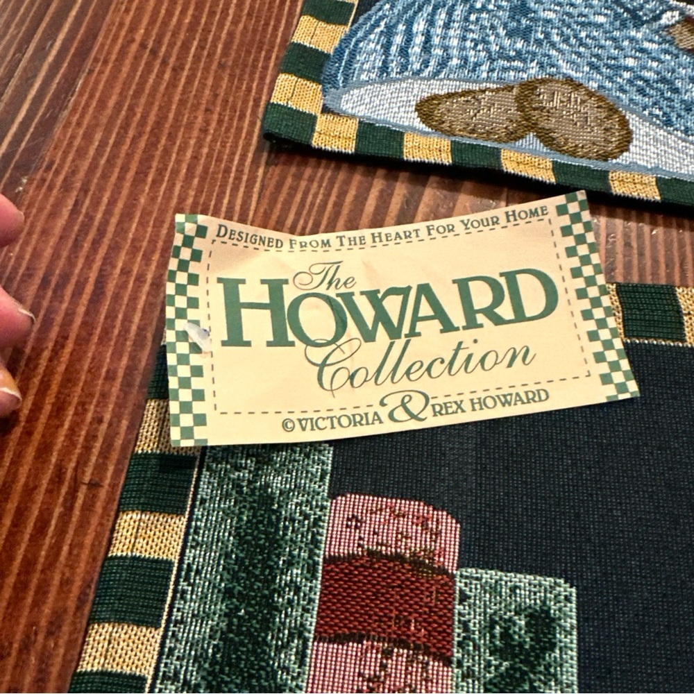Vtg The Manual Woodworkers Weavers Christmas Tapestry Placemats Set of 2 Howard - Picture 4 of 9